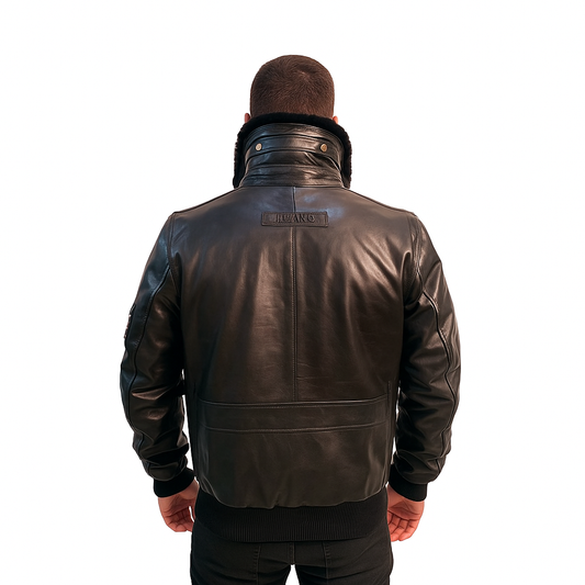 DZ03 Jetstream Leather Bomber Jacket