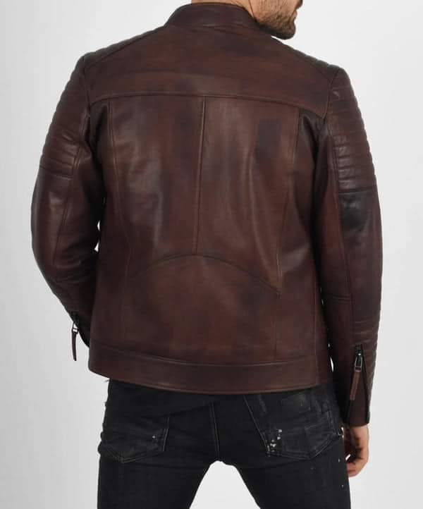 DZ08 Chocolate Brown Sheep Leather Jacket