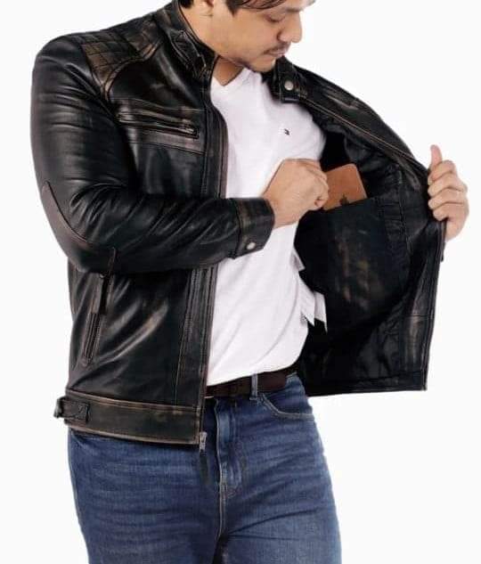 DZ01 Cafe Racer Leather Jacket