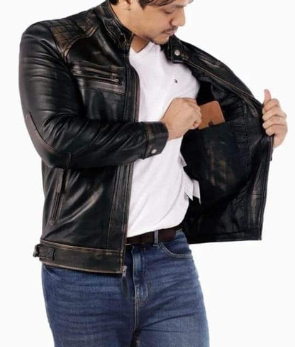 DZ01 Cafe Racer Leather Jacket