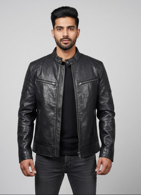 DZ02 Black Leather Jacket