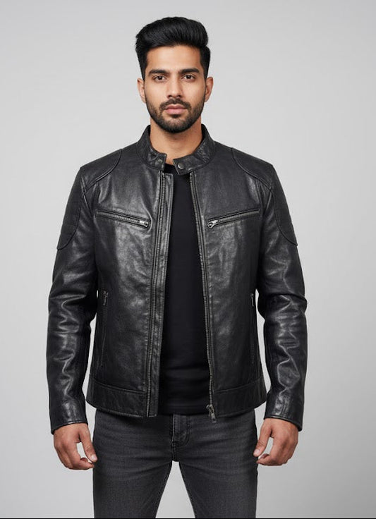 DZ02 Black Leather Jacket