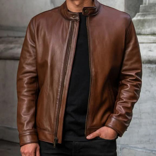 DZ06 Brown Leather Jacket