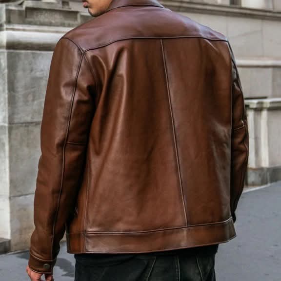 DZ06 Brown Leather Jacket