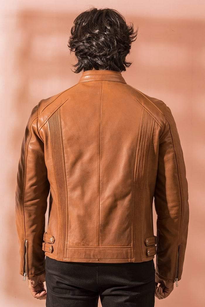 DZ10 Sheep Mustard Leather Jacket