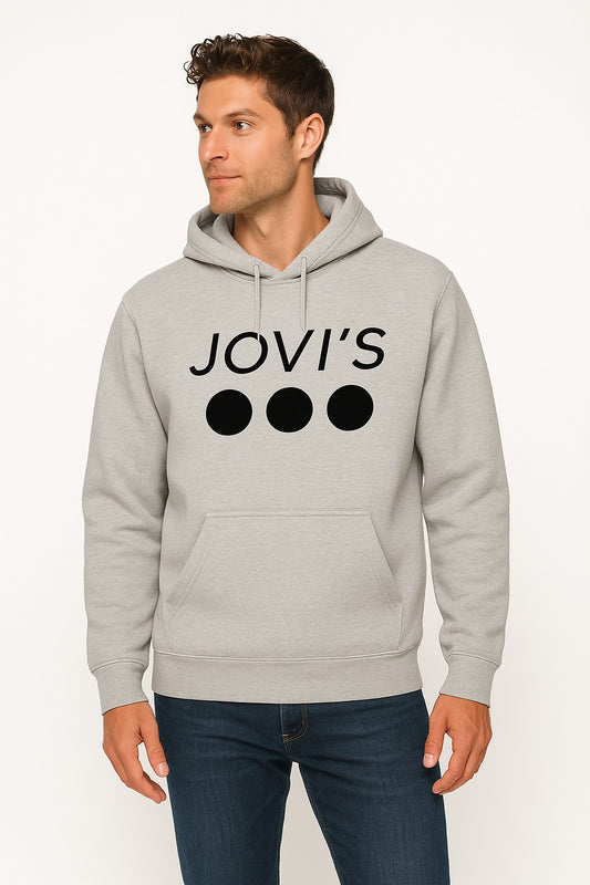 JOVI’S Minimalist Grey Hoodie – Men Streetwear Pullover with Front Pocket