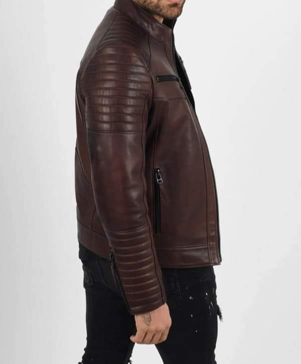 DZ08 Chocolate Brown Sheep Leather Jacket