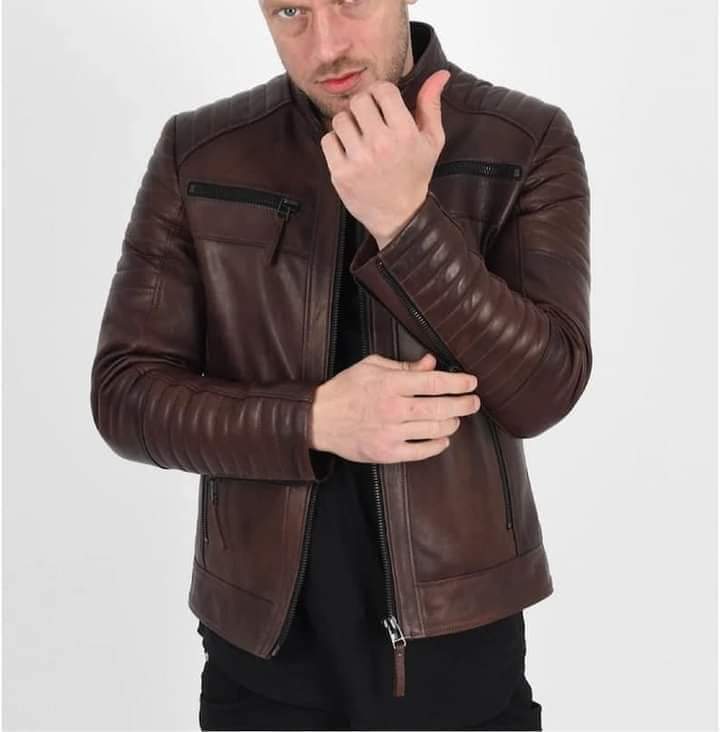 DZ08 Chocolate Brown Sheep Leather Jacket