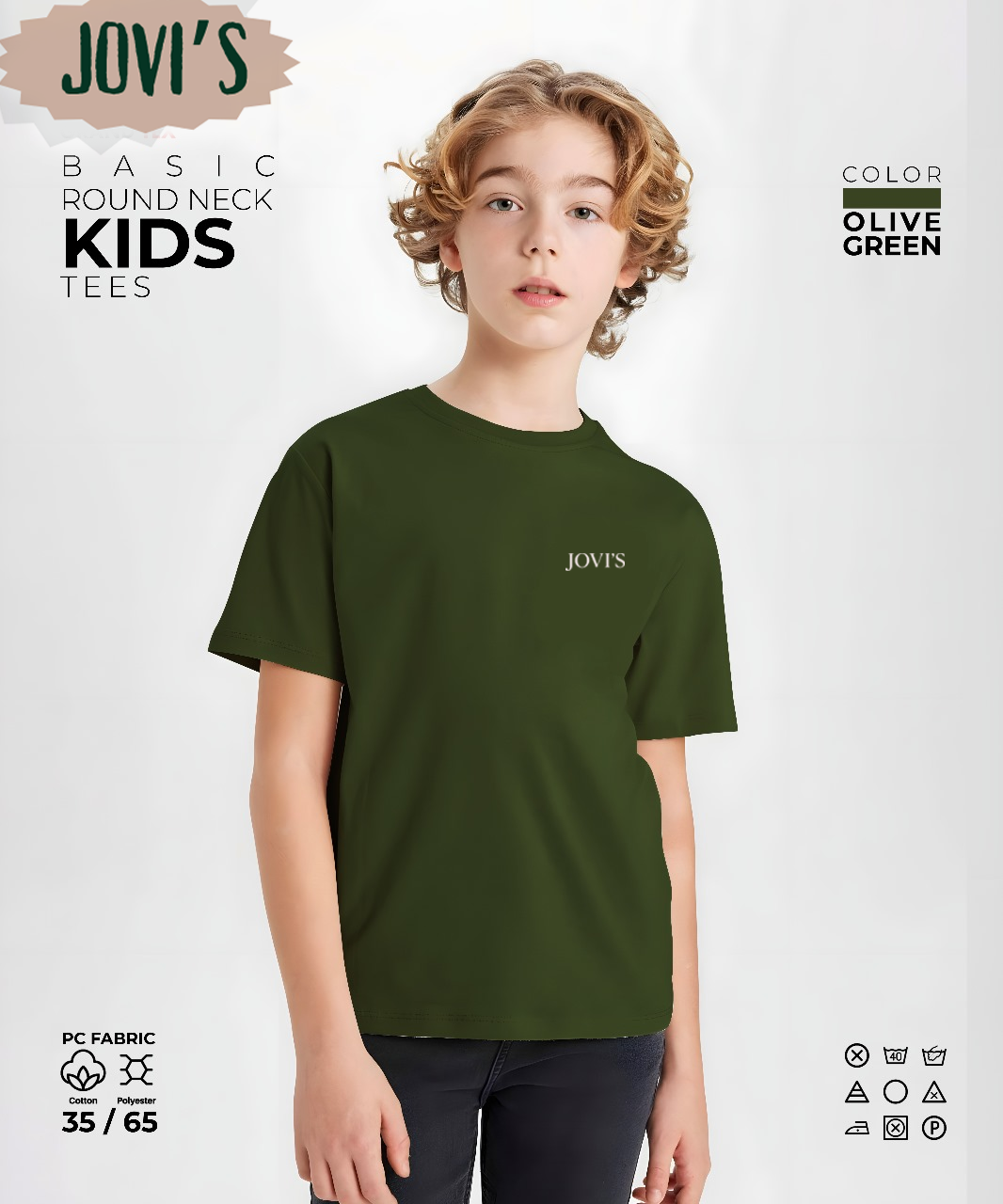 Jovi's Kid's Basic Round Neck T-Shirt