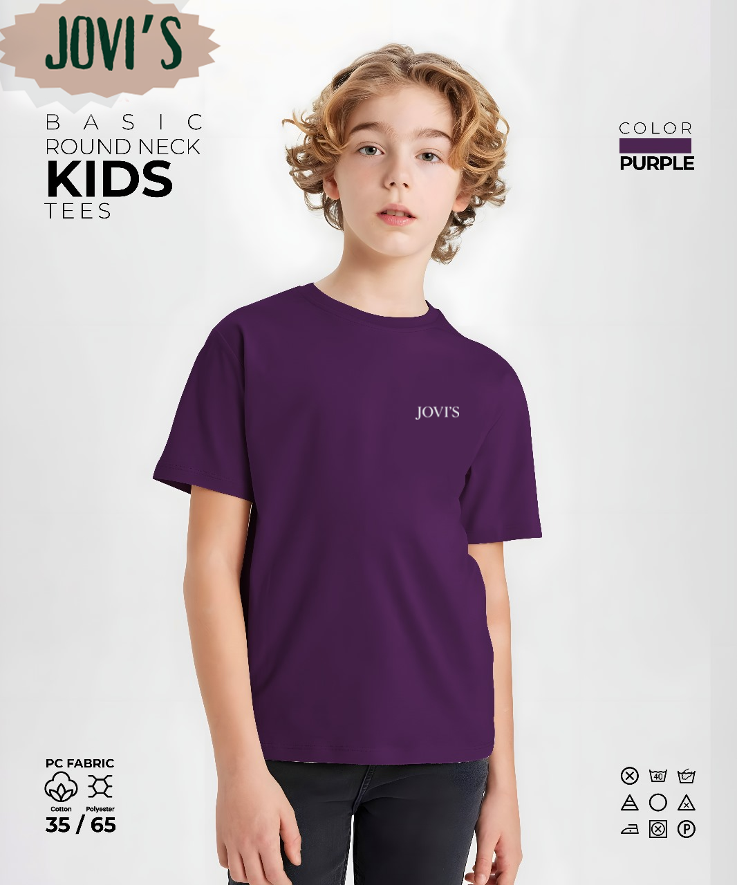 Jovi's Kid's Basic Round Neck T-Shirt